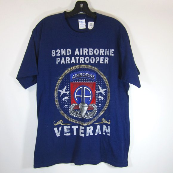 US Army 82nd Airborne Division US Paratrooper Veteran T Shirt NWT Large Rangers - Picture 1 of 5